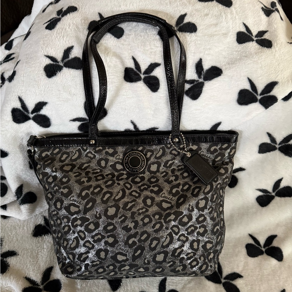 coach Metallic Ocelot Tote Bag